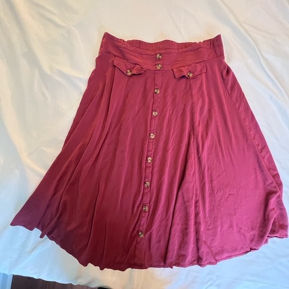 Torrid Midi Challis Button Front Skirt - Picture 4 of 6